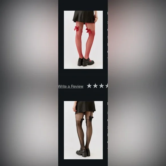 Black tights with bows in the back - black - Picture 3 of 5